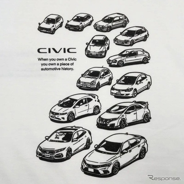 CIVIC ヒストリーTシャツ《写真提供 フェイス》