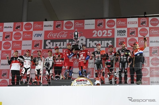 優勝：Honda HRC 、2位：YAMAHA RACING TEAM、3位：YOSHIMURA SERT MOTUL（SUZUKI）《写真提供 MOTUL Japan》