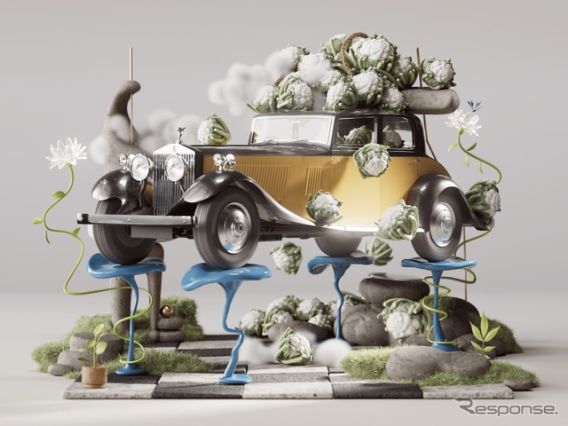 サルバドール・ダリ：『Maldoror: Frozen Landscape with a Rolls-Royce』（マルドロール：ロールス‑ロイスと氷の風景）《photo by Rolls-Royce Motor Cars》