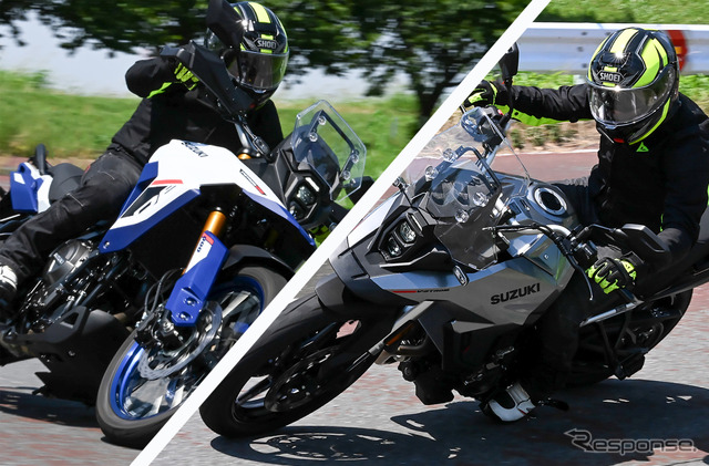 スズキ Vストローム800DE（左）とVストローム800（右）《写真撮影 中野英幸》