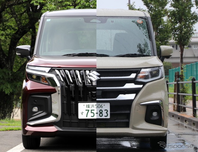 スズキ ソリオバンディット（左）とソリオ（右）《写真撮影  内田俊一》